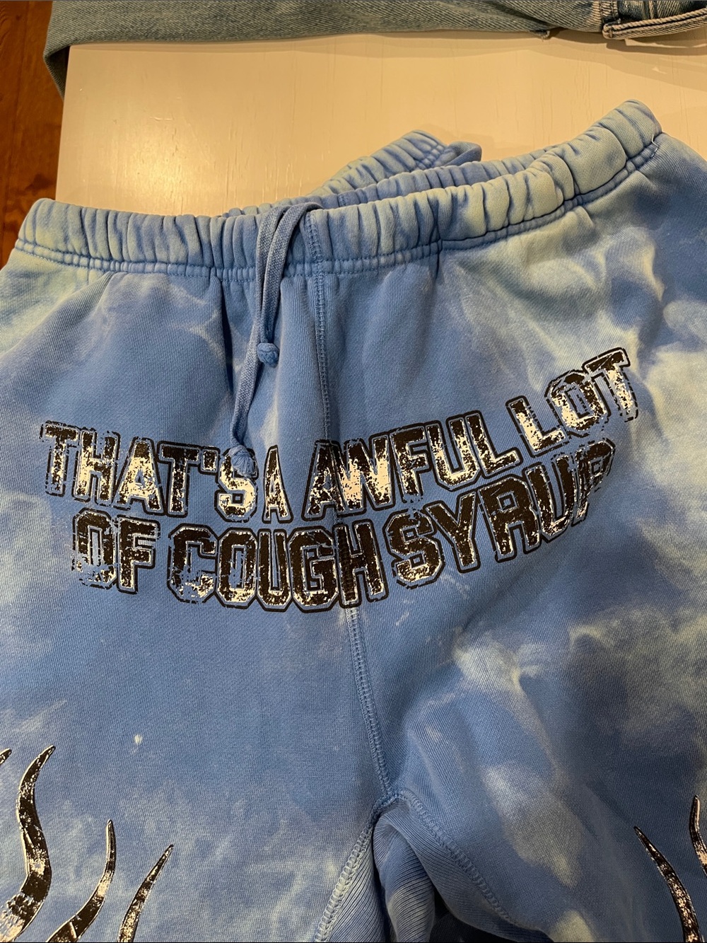 Men’s Tie-Dye Blue Graphic Sweatpants - that’s a awful lot of cough syrup